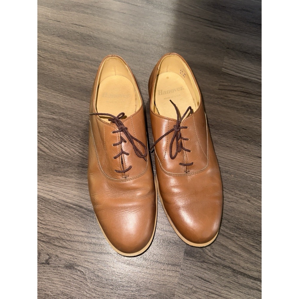 Hanover Men's Vintage Dress Shoes Tan Brown Leather Size 12 Made In USA